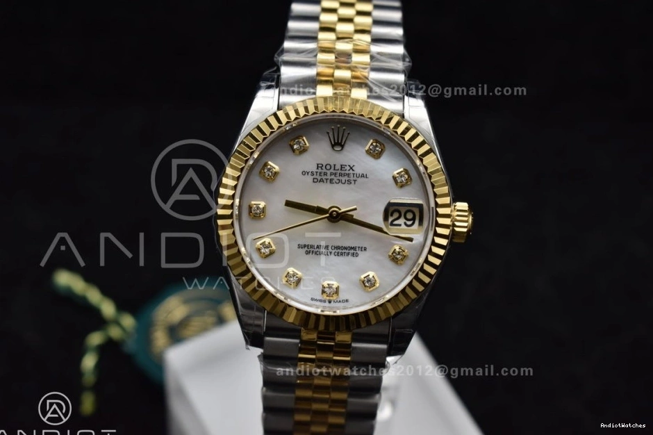 31 Bracelet DateJust GSF Ladies YG Diamond Steel 316L Colorful President On 542 MOP Dial 278271 0521